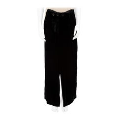 Pantaloni a gamba larga in velluto nero Burberry taglia XXS