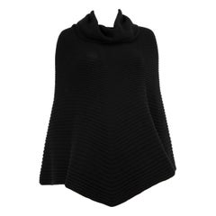Wolford Black Wool Turtleneck Poncho Size M