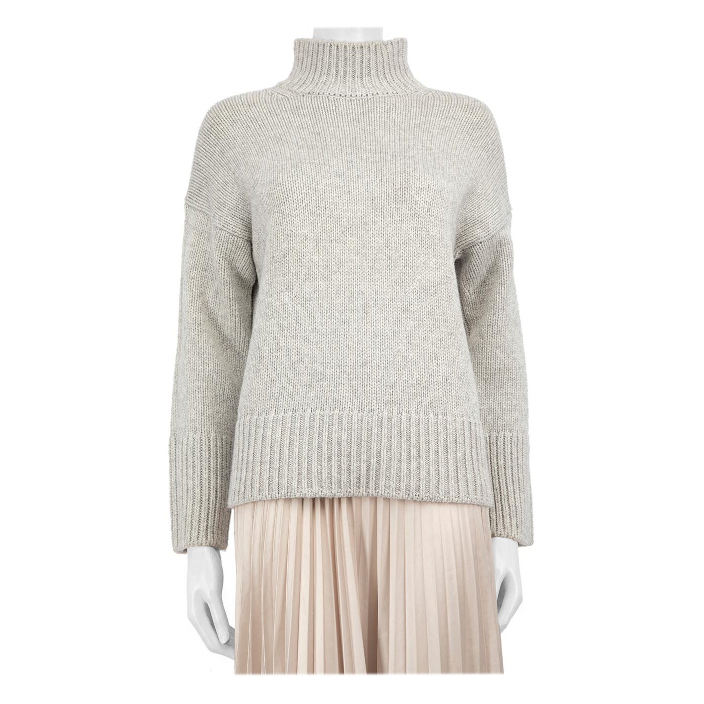 Vince Grey Wool High Neck Jumper Size XS For Sale