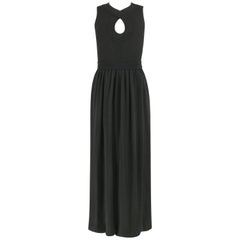 Vintage DONALD BROOKS c.1960's Black Belted Sleeveless Keyhole Dress Evening Gown