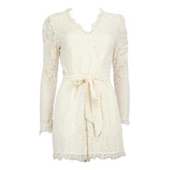 Temperley London Ecru Floral Lace Playsuit Size S
