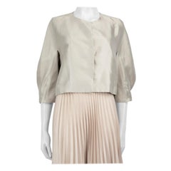 Max Mara Chaqueta recortada con capa plateada Talla M