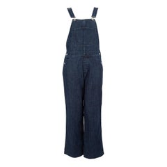 A.P.C. Blue Denim Wide Leg Dungarees Size S