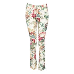 Jeans slim in denim floreale Junya Watanabe taglia XS