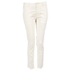 Nili Lotan Ecru Denim Raw Hem Jeans Size XS