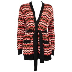 Missoni Zig Zag Pattern Belted Cardigan Size M