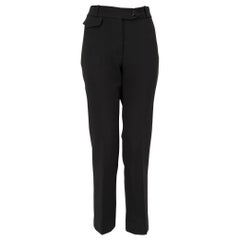 Victoria Beckham Black Straight Fit High Rise Trousers Size XS