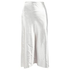 Vince Silver Metallic Midi Skirt Size L