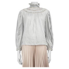 Isabel Marant Etoile Grey Linen Embroidered Top Size XS