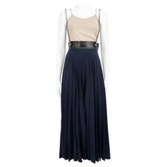 Christopher Kane Falda de tirantes plisada azul marino Talla S