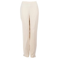 Pantaloni slim in seta beige Ralph Lauren Taglia L.
