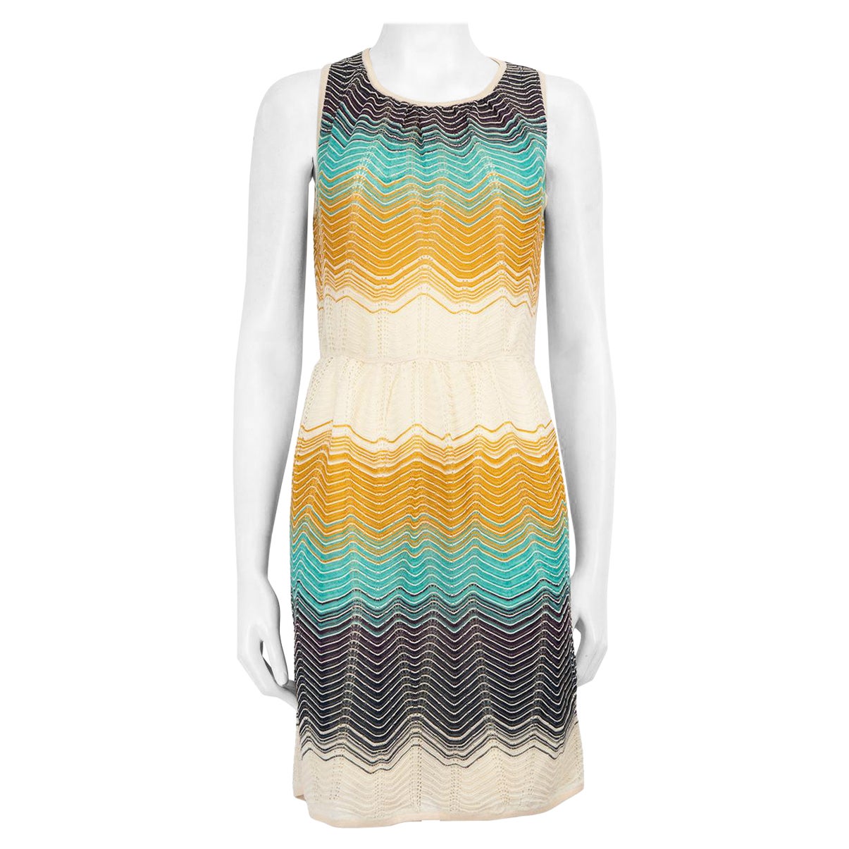 Mini abito senza maniche in maglia a righe Missoni Taglia L.