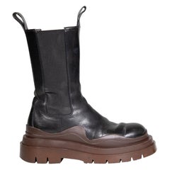 Bottega Veneta Black & Brown Mid Calf Boots Size IT 39