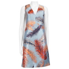 Emilio Pucci Blue Feather Pattern Dress Size S