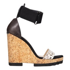 Jimmy Choo Snakeskin Platform Wedge Sandals Size IT 40