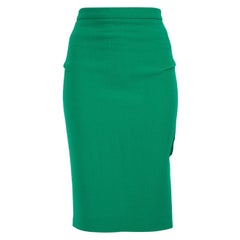 Roland Mouret Gonna a pieghe con dettaglio zip sul retro verde taglia XS