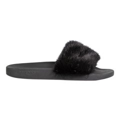 Sandalias de piel de visón negro Givenchy Talla IT 40
