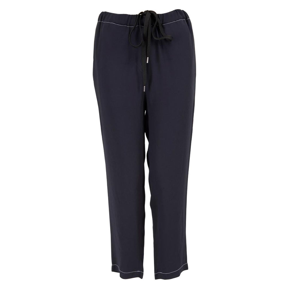 Marni Navy Tapered Elasticated Waistband Trousers Size M