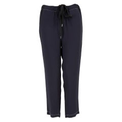 Marni Navy Tapered Elasticated Waistband Trousers Size M