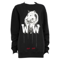 Off-White Jersey Negro Estampado Lobo Talla M