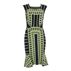 Missoni Green Square Neck Abstract Dress Size M