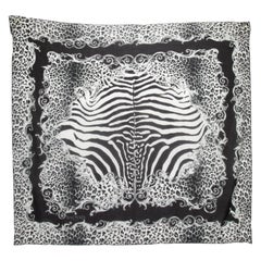 Balmain Black & White Animal Print Scarf