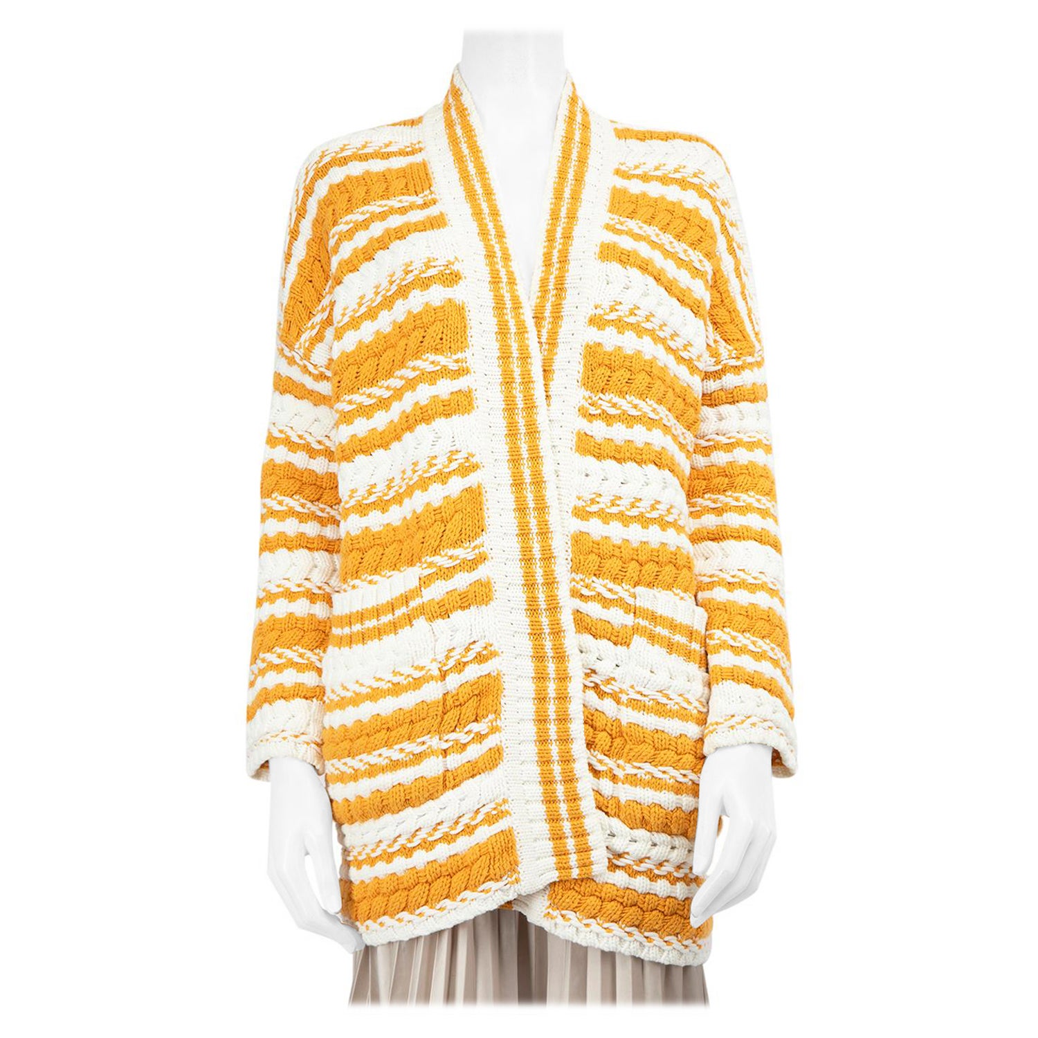 Maje Cardigan mi-long rayé Taille S en vente