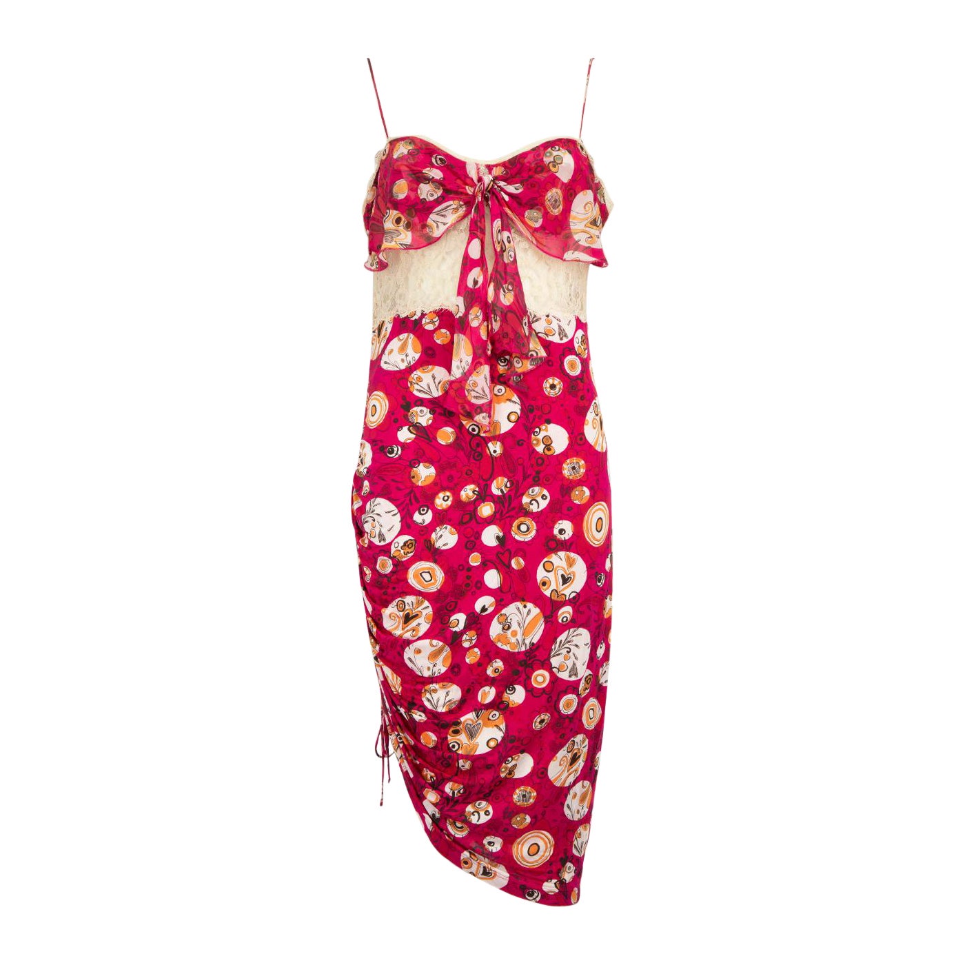 Emanuel Ungaro - Vestito midi a fantasia floreale rosa - taglia XL in vendita