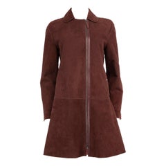 Longchamps Cappotto in pelle d'agnello bordeaux taglia M.