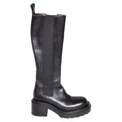 Bottega Veneta Black Leather Lug Chelsea Boots Size IT 39