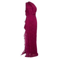 Carolina Herrera Purple Lace Asymmetric Dress Size XS