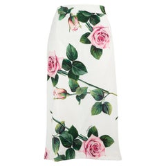 Dolce & Gabbana Floral Pattern Midi Skirt Size 4XL