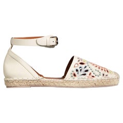 Valentino Garavani Espadrilles aus weißem Leder, Größe IT 39