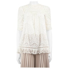Zimmermann White Broderie Anglaise Scalloped Top Size M