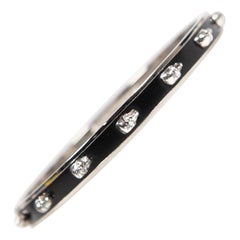 Alexander McQueen Black & Silver Skull Bangle