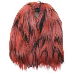 Famous GUCCI Diamond Long Hair Goat Fur Coat Jacket Handwoven 7