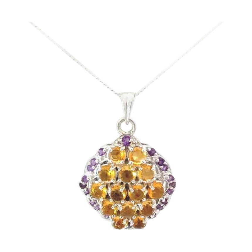 Ciondolo artigianale con più pietre da 3,25 carati in argento Sterling 925 Regalo per la mamma in vendita