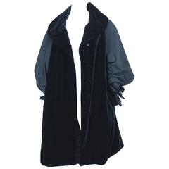 Vintage 90's Christian Lacroix Black Velvet Oversized Coat