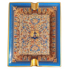 Hermès Les Jardins d'Arménie Armenia Cigar Ashtray Change Tray Porcelain Gold
