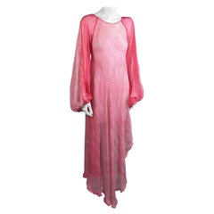 Robe Boho en mousseline de soie framboise transparente