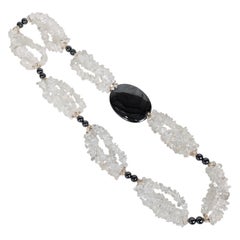 Striking Rock Crystal and Hematite Sautoir