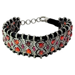 Antique Style Macrame Thread Bracelet in 925 Sterling Silver Handmade Jewelry