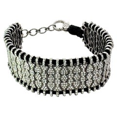 Victorian Style Design Zirconia Macrame Thread Bracelet for Women in 925 Silver