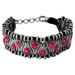 Victorian Style Cubic Zirconia Thread Bracelet for Engagement in Silver Jewelry