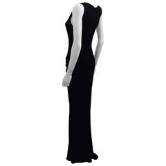 RALPH LAUREN Collection Black Column Maxi Dress.  