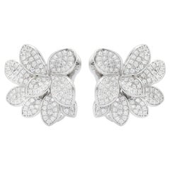 Orecchino moderno con fiore di zirconia cubica in argento 925 Regalo per la mamma