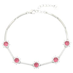 Bracelet chaîne Helo en argent 925 de couleur rose radiant pour grand-mère