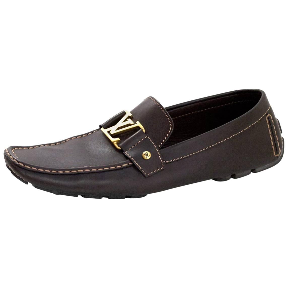 Louis Vuitton Men's Brown Leather Monte Carlo Car Shoes sz US12