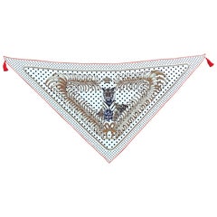 Hermès Tigre Royal Pointu Silk Scarf Tassels