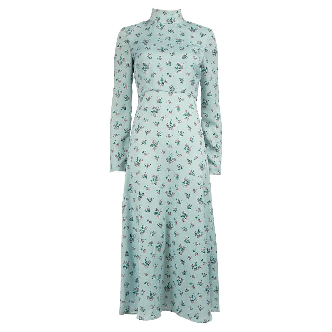VIVETTA Maxi abito a maniche lunghe con stampa floreale blu taglia XS
